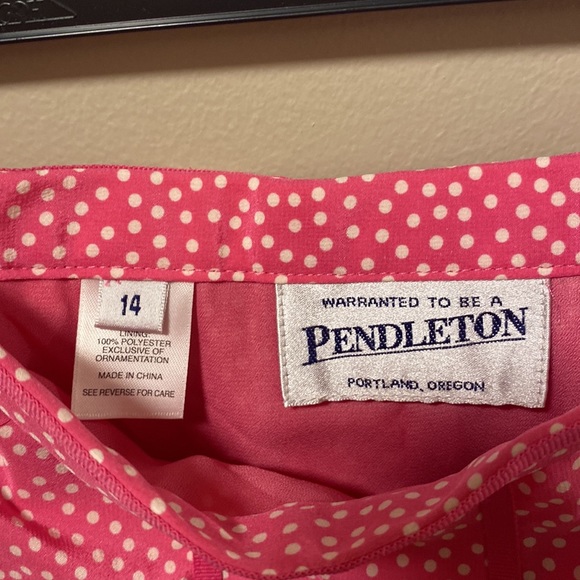 Pendleton Vintage Pink & White Polka Dot Skirt & Short Sleeve Blouse Set - Picture 10 of 15